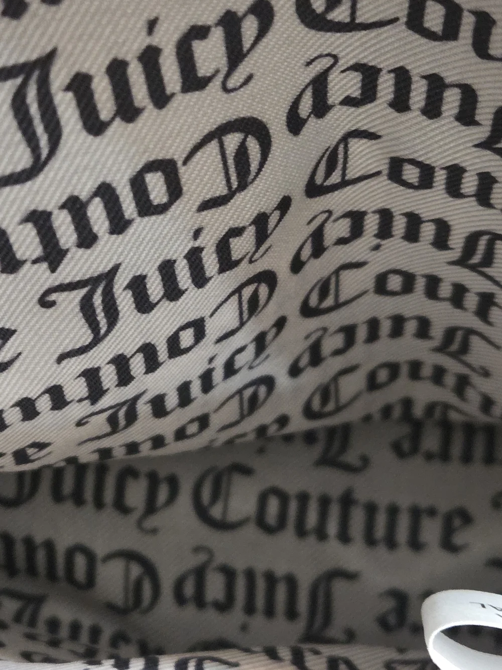 Juicy Couture Black Embossed Mini Backpack with Gold Chain